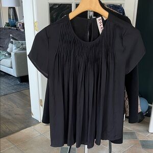 Anthropologie Elegant Black Pleated Top